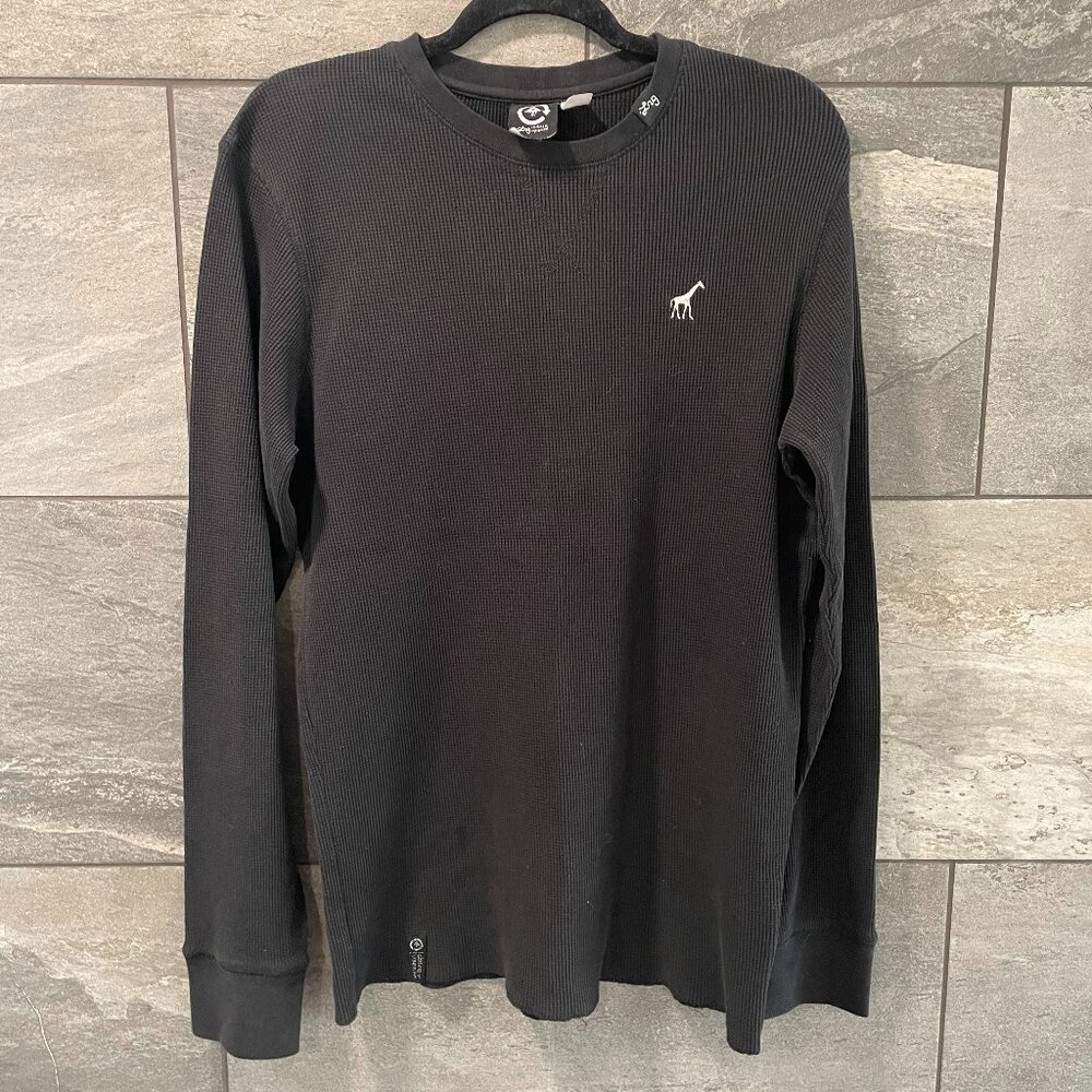 Lng Waffle Knit Long Sleeve T-Shirt Black L